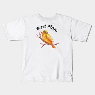 Canary Bird Mom - Black Text Kids T-Shirt